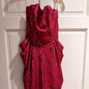 Fucshia Jacquard Vintage Party Dress